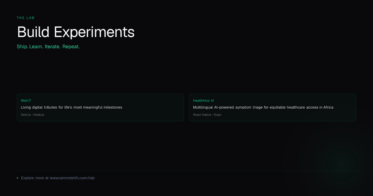 Lab — Projects & Open Source | IAMNOTSHIFU